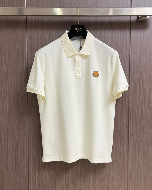 MONCL* Logo Patch Cotton Piquet Polo Shirt