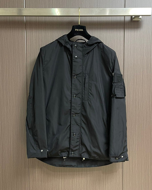 PRA* Technical fabric down jacket with hood