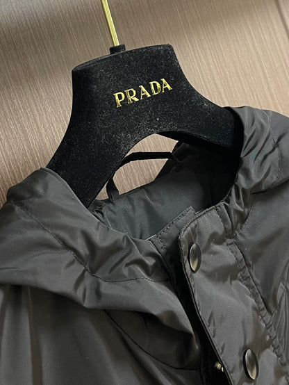PRA* Technical fabric down jacket with hood