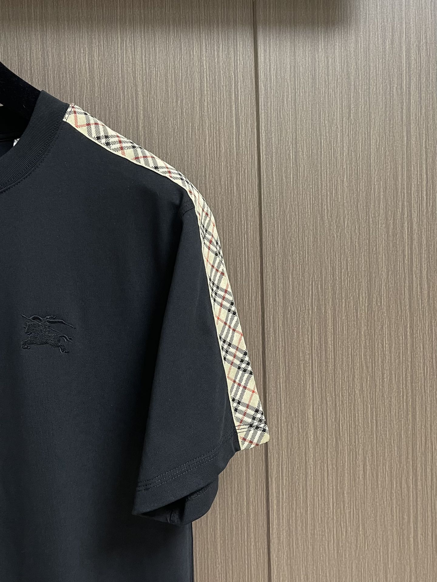 BURB* Check Trim Cotton T-shirt