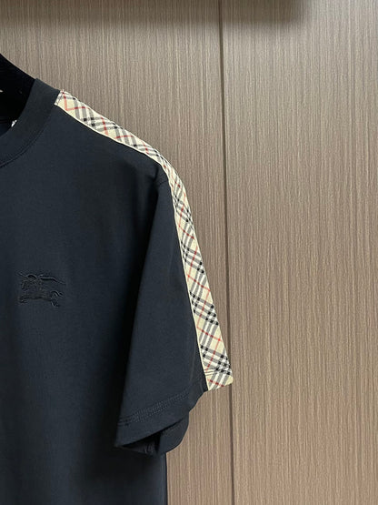 BURB* Check Trim Cotton T-shirt