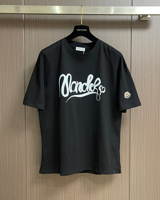 MONCL* Calligraphy Logo Cotton T-Shirt
