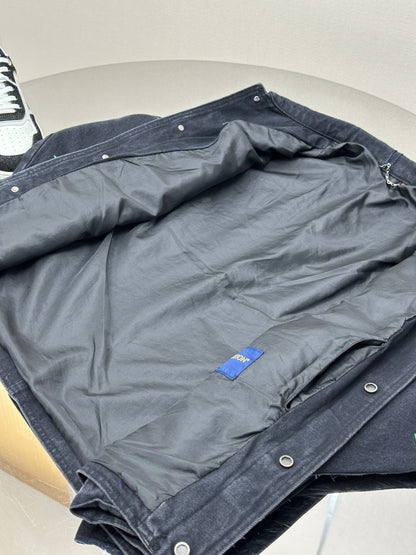 LOUI*V Blason Gradient Embroidered Denim Coach Jacket