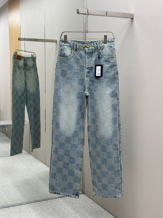 LOUI*V Damier Denim Skate Pants