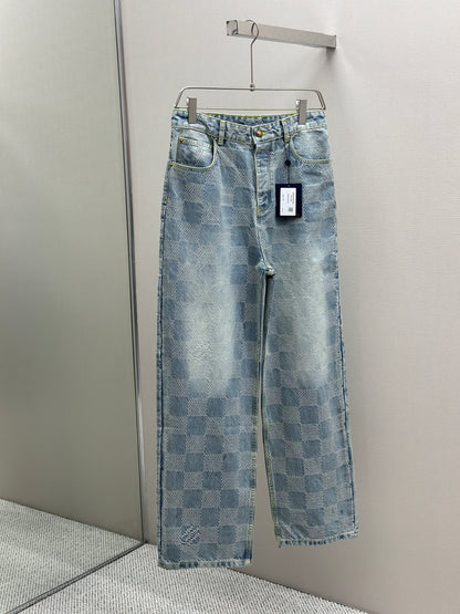 LOUI*V Damier Denim Skate Pants