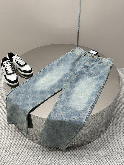 LOUI*V Damier Denim Skate Pants