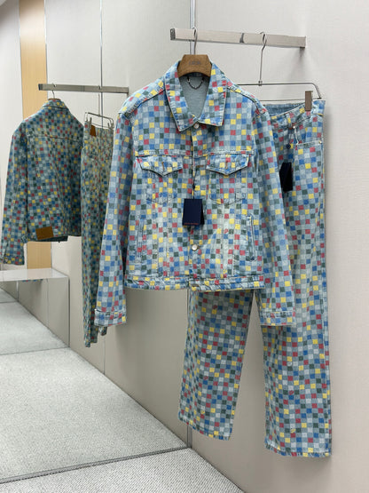 LOUI*V Damier Denim Trucker Jacket