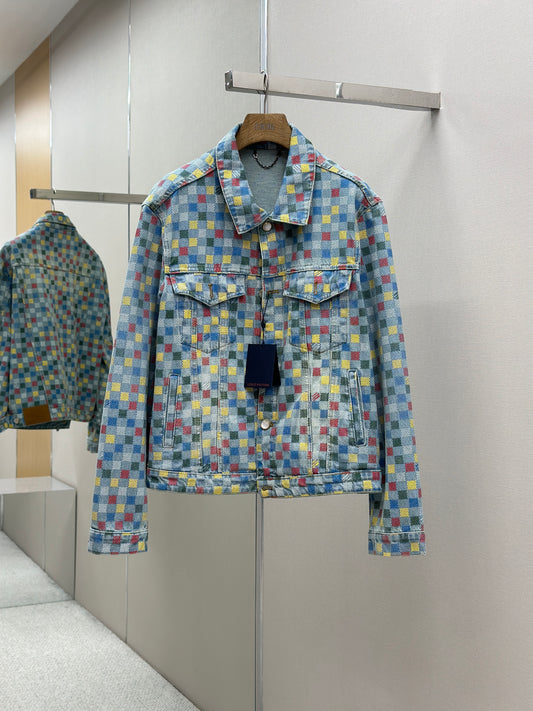 LOUI*V Damier Denim Trucker Jacket