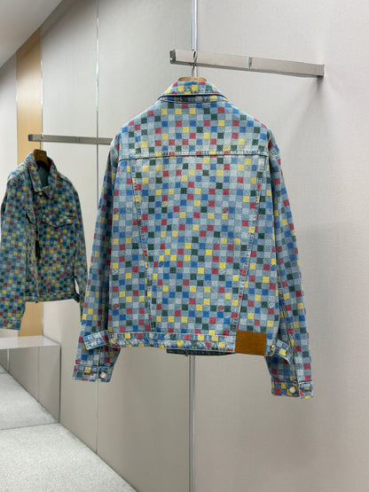 LOUI*V Damier Denim Trucker Jacket