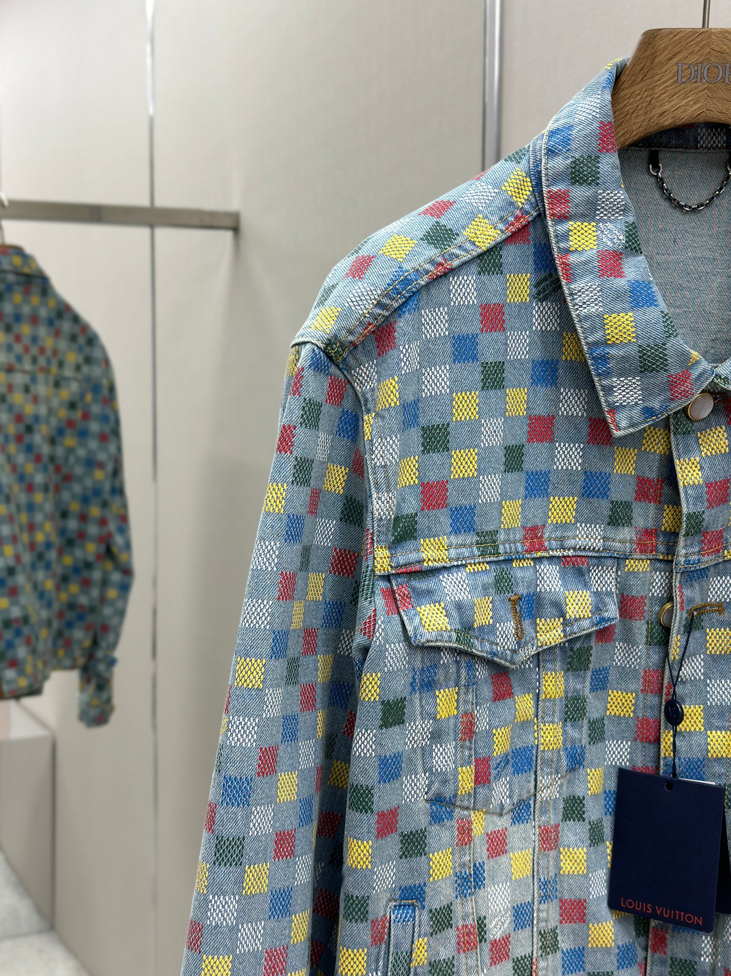 LOUI*V Damier Denim Trucker Jacket