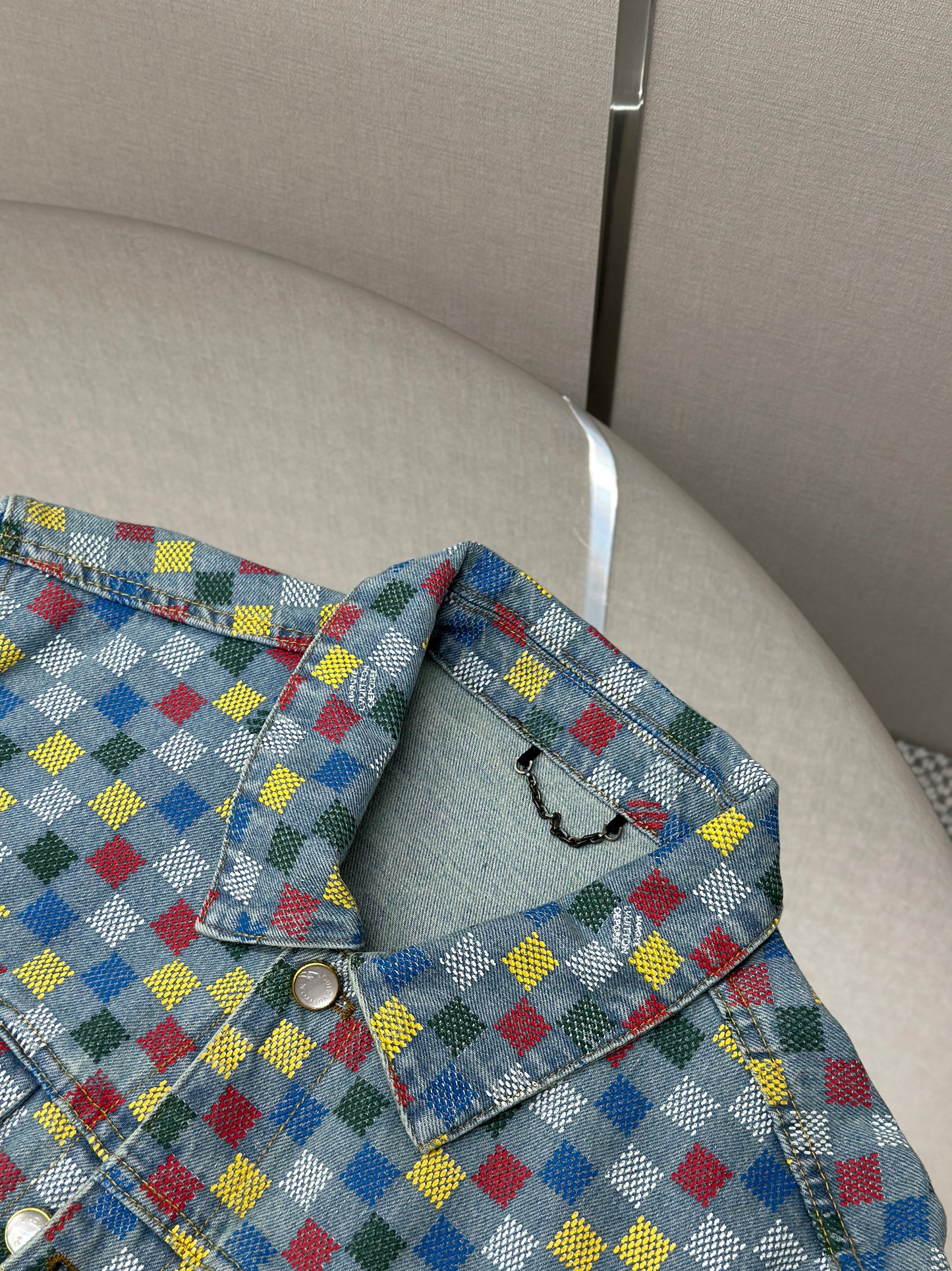 LOUI*V Damier Denim Trucker Jacket
