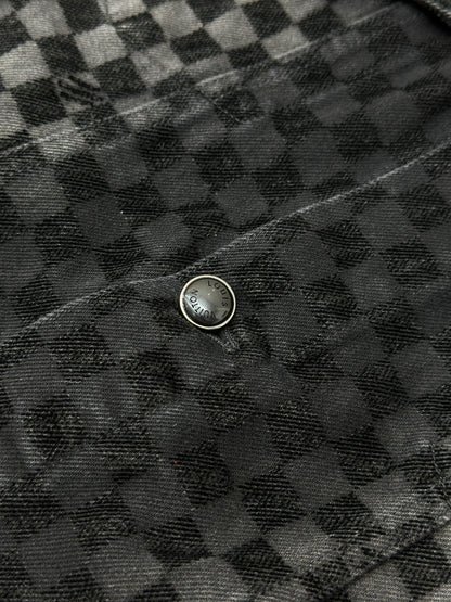 LOUI*V Flocked Damier Denim Trucker Jacket