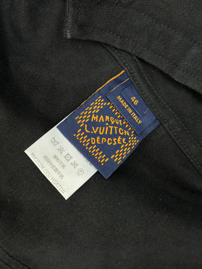 LOUI*V Flocked Damier Denim Trucker Jacket