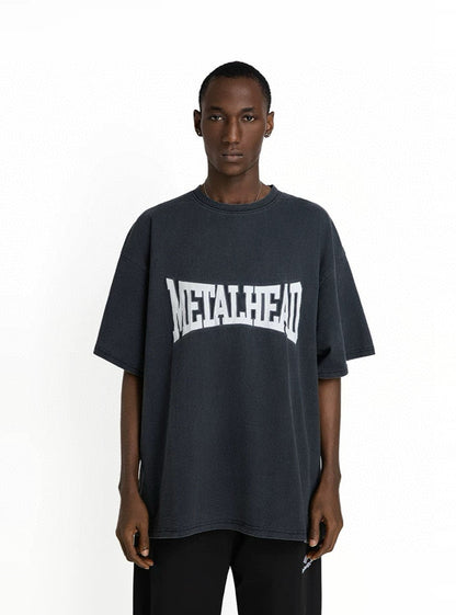 BALENC* Men's Metalhead Inside Out Oversized T-shirt in Faded Black