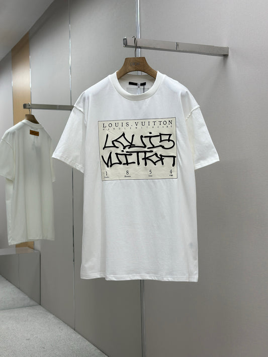 LOUI*V Abstract embroidery letter T-shirt