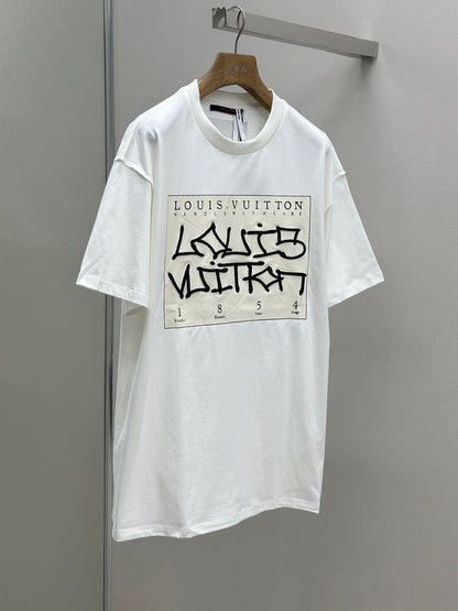 LOUI*V Abstract embroidery letter T-shirt