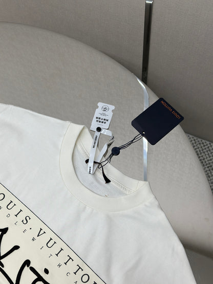 LOUI*V Abstract embroidery letter T-shirt