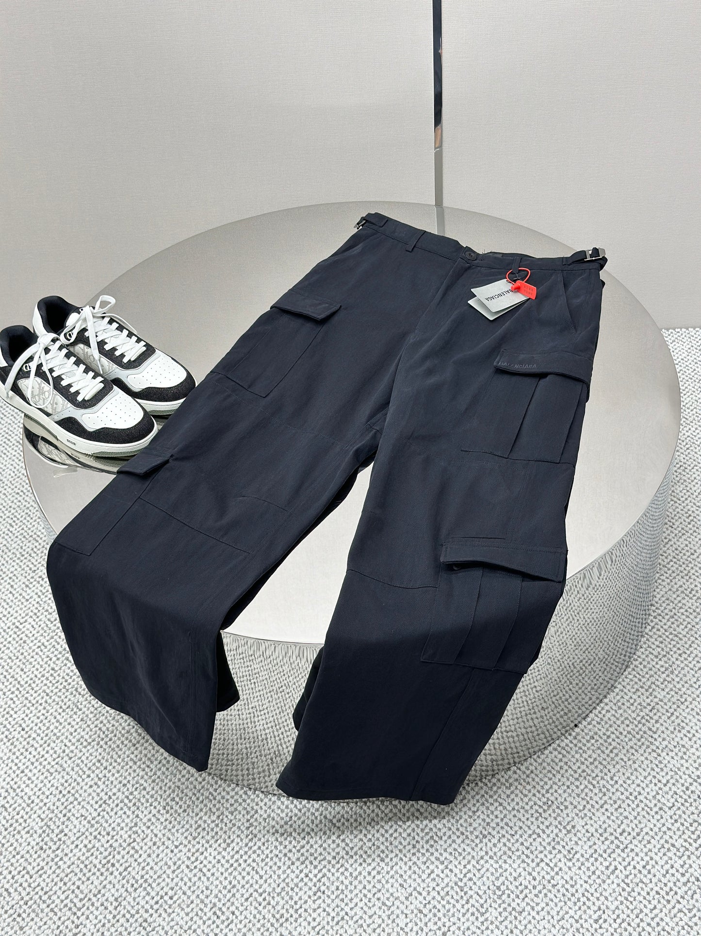 BALENC* Cargo Pants Regular Fit in black workwear twill