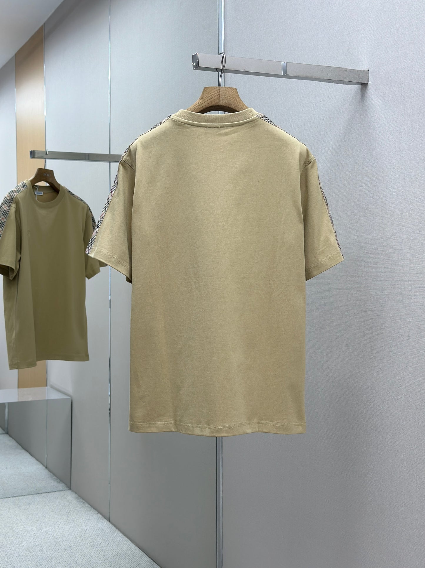 BURB* Check Trim Cotton T-shirt