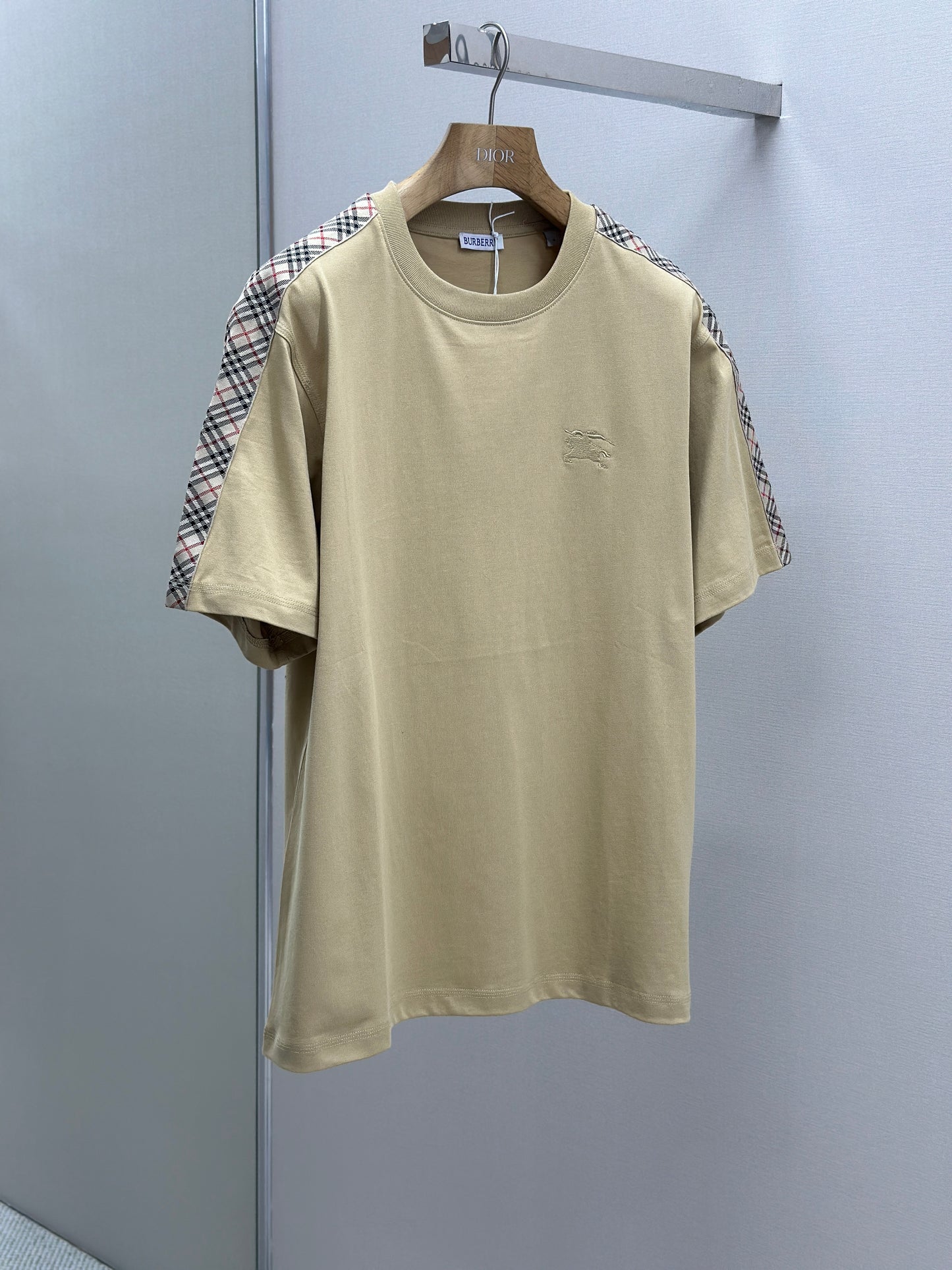 BURB* Check Trim Cotton T-shirt