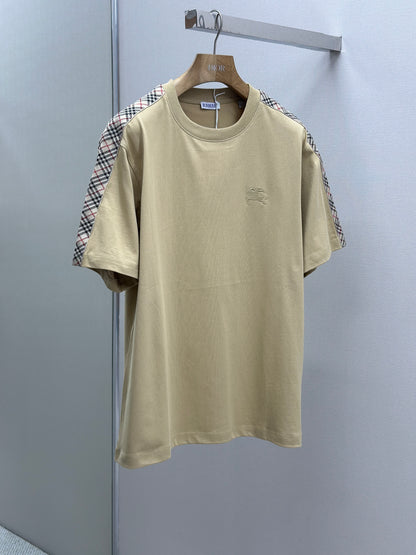 BURB* Check Trim Cotton T-shirt