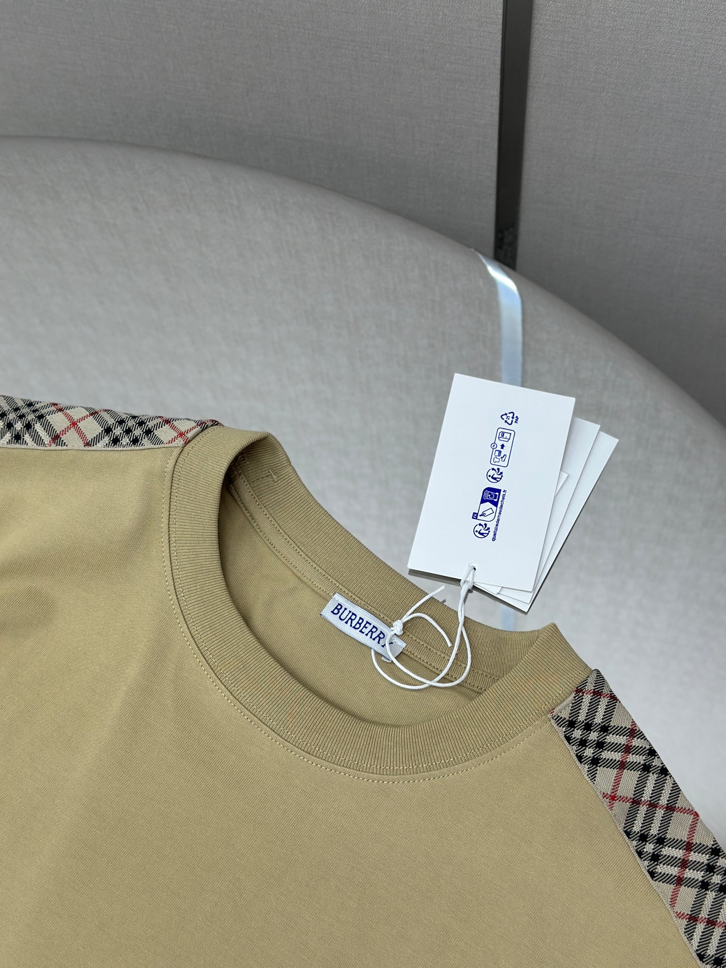 BURB* Check Trim Cotton T-shirt