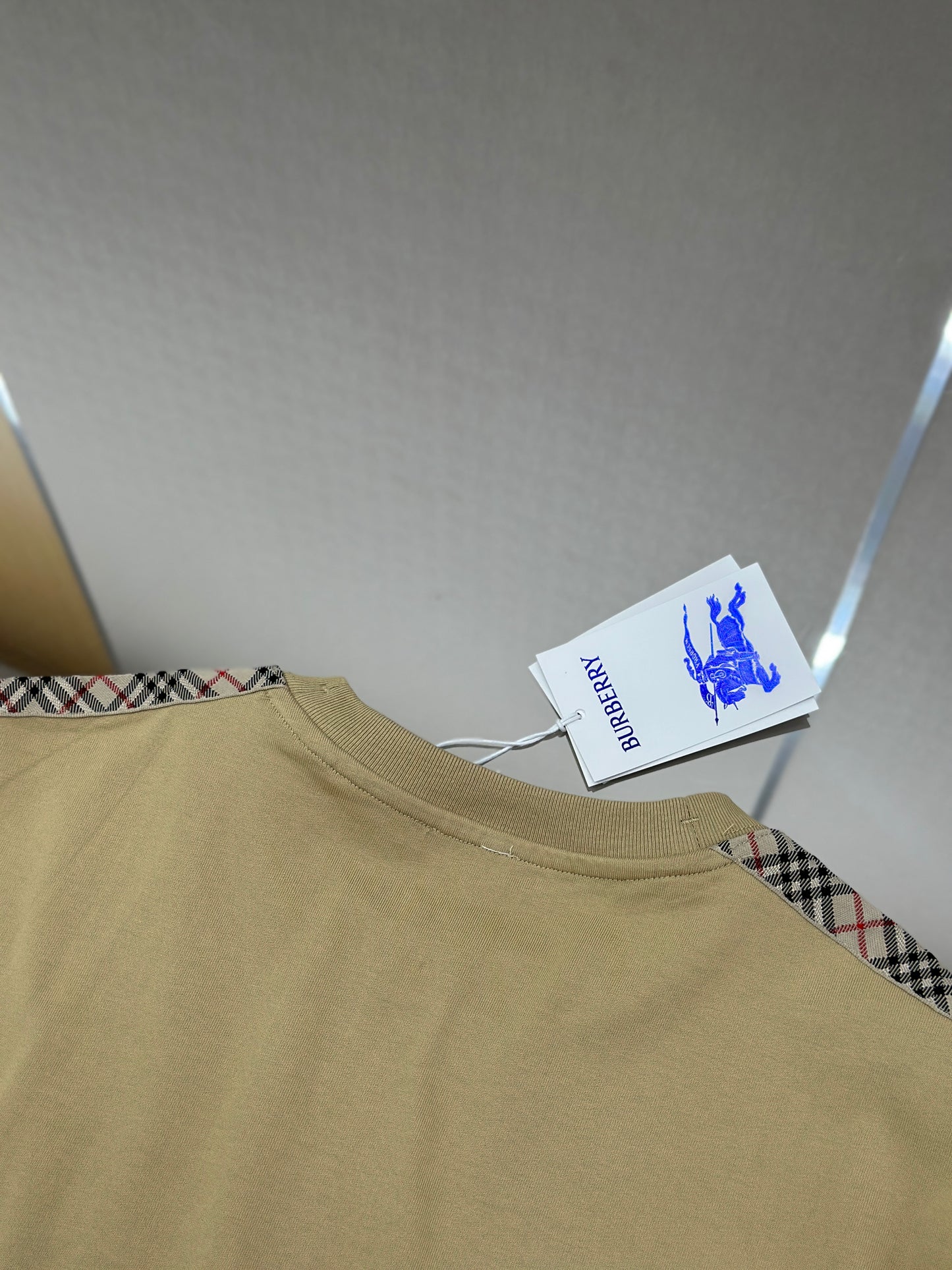 BURB* Check Trim Cotton T-shirt
