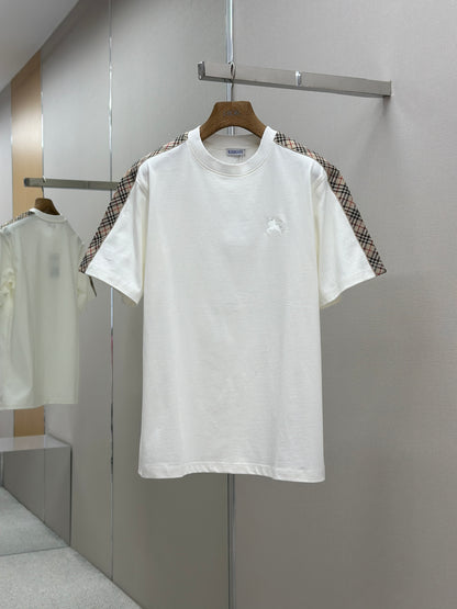 BURB* Check Trim Cotton T-shirt