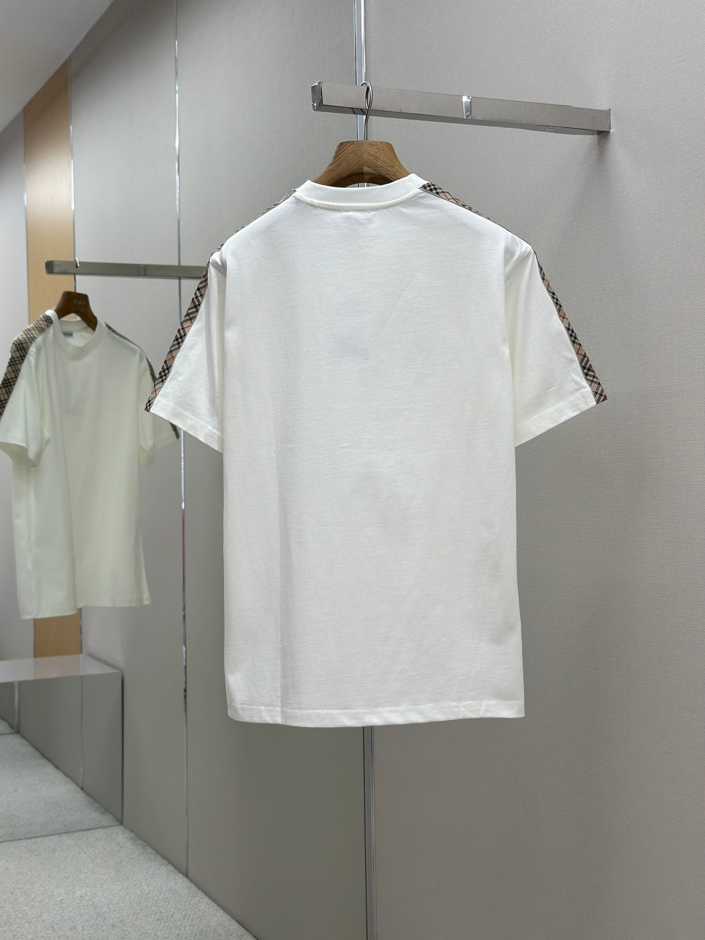 BURB* Check Trim Cotton T-shirt