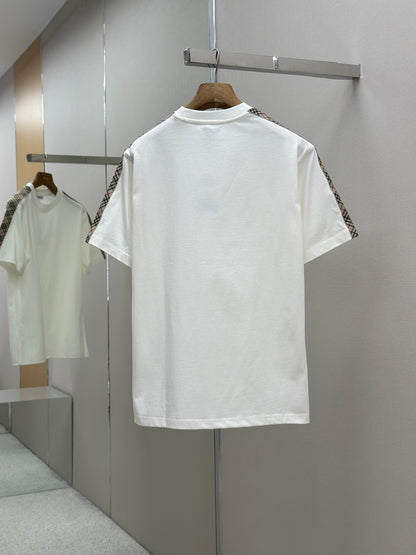 BURB* Check Trim Cotton T-shirt