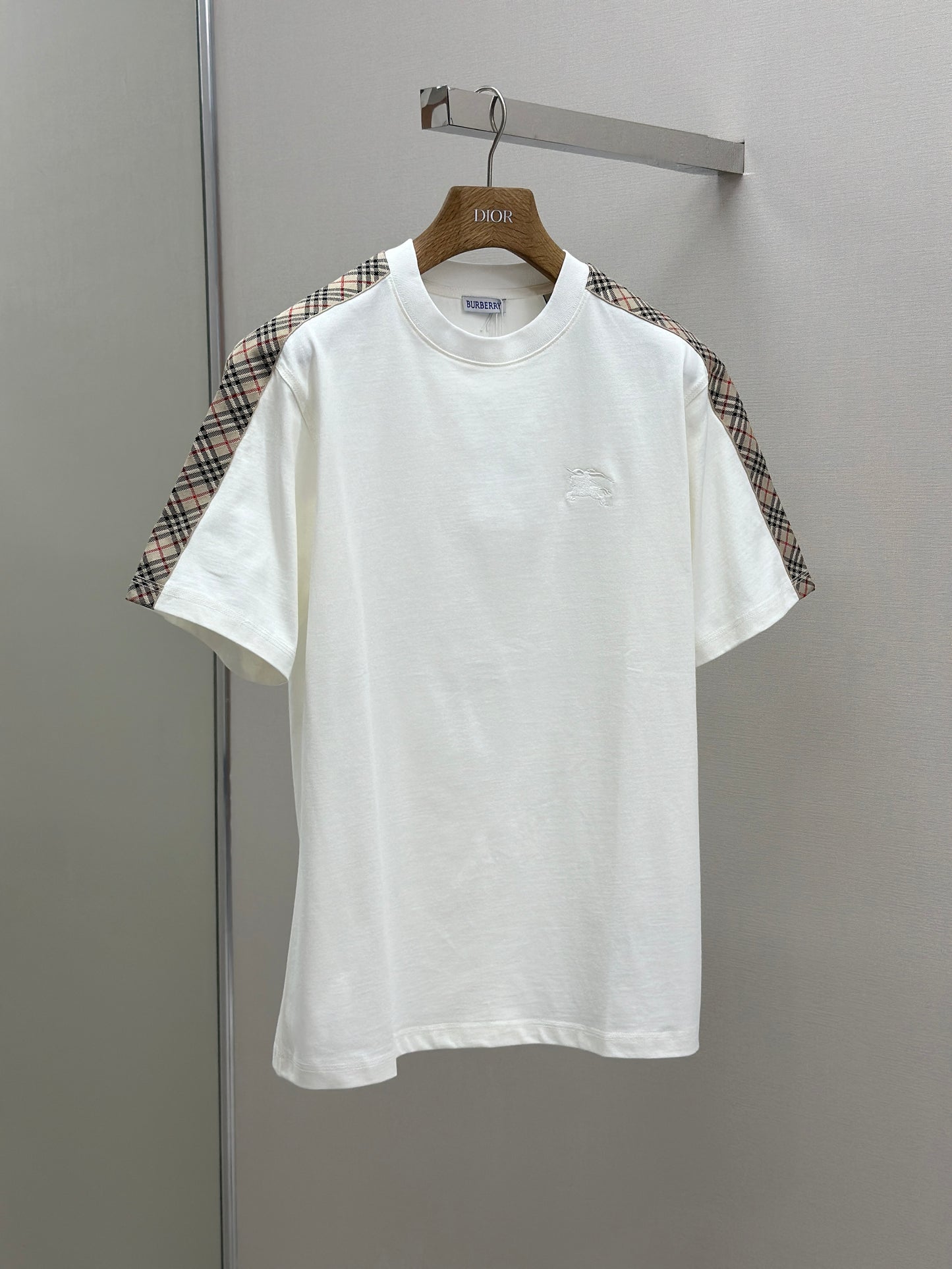 BURB* Check Trim Cotton T-shirt