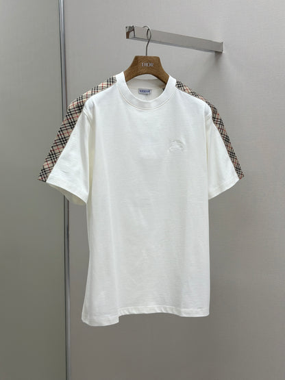 BURB* Check Trim Cotton T-shirt