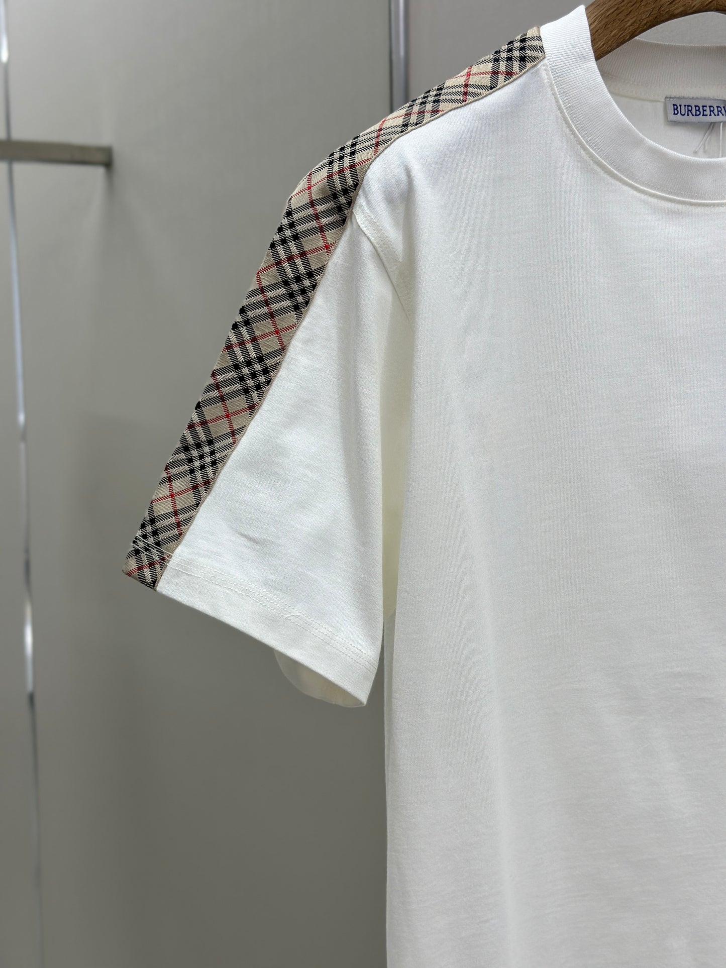 BURB* Check Trim Cotton T-shirt