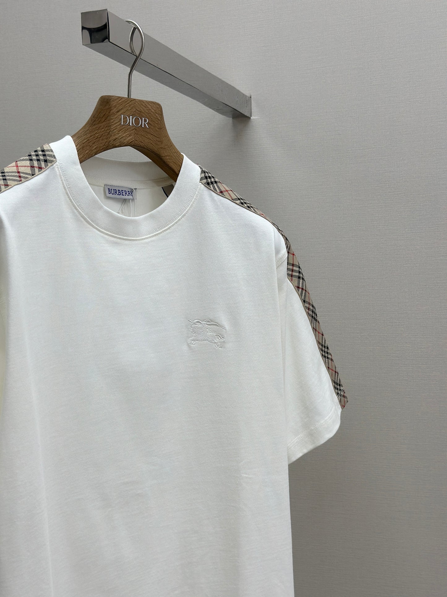 BURB* Check Trim Cotton T-shirt