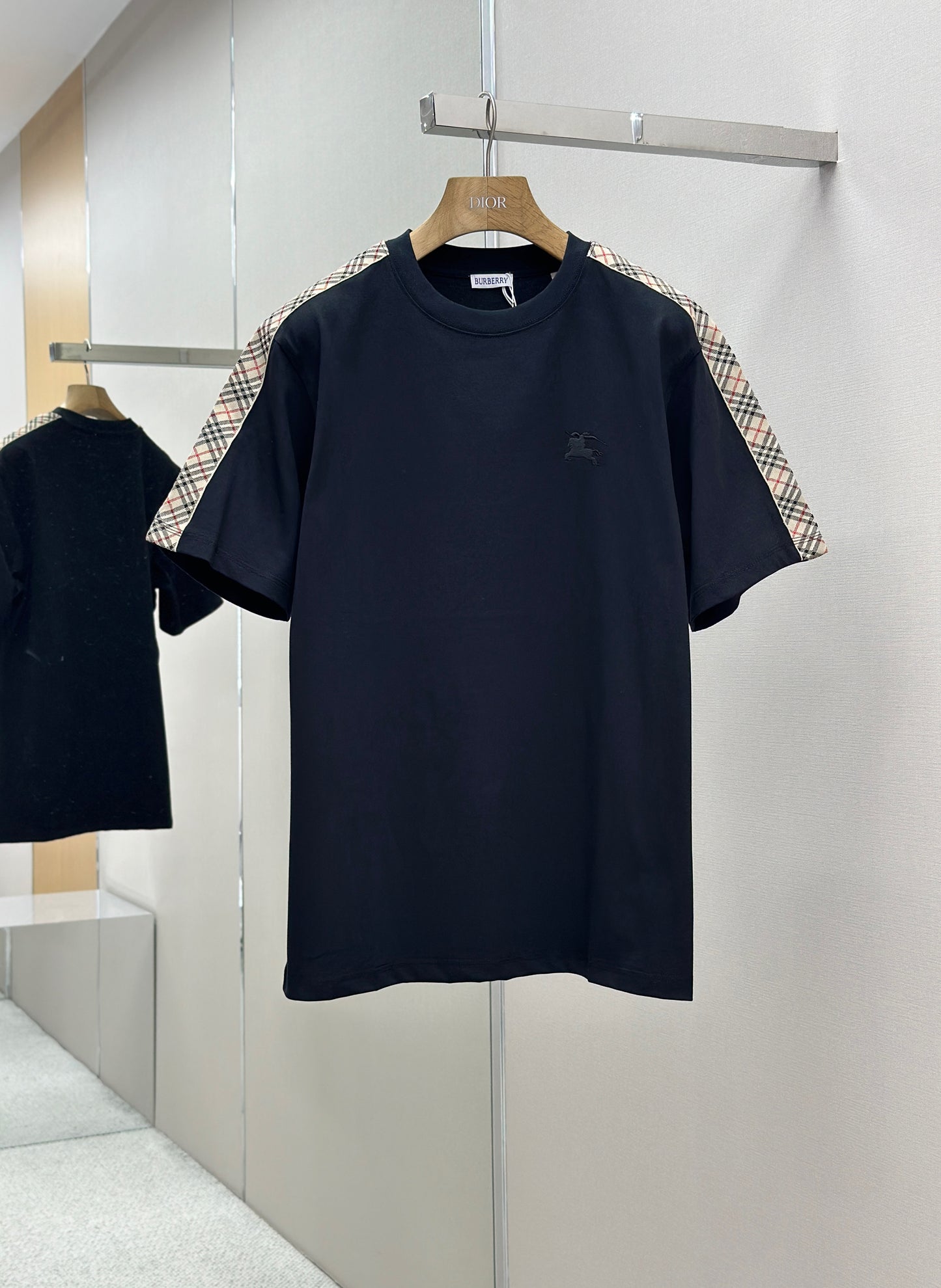 BURB* Check Trim Cotton T-shirt