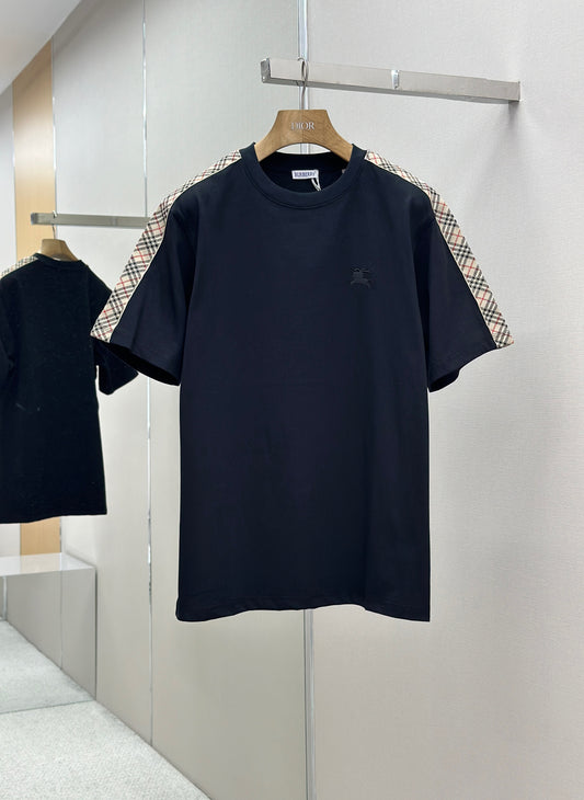 BURB* Check Trim Cotton T-shirt