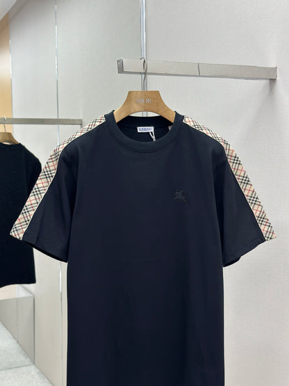 BURB* Check Trim Cotton T-shirt