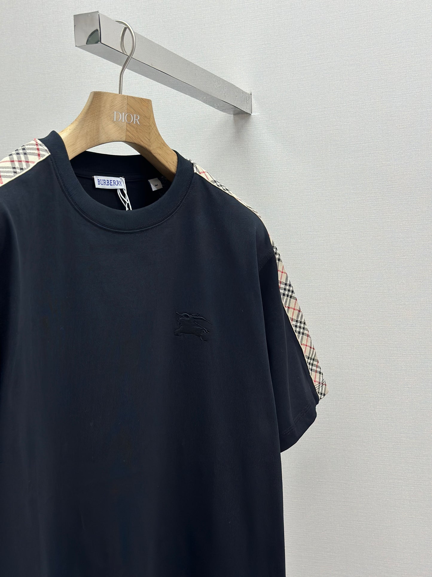 BURB* Check Trim Cotton T-shirt