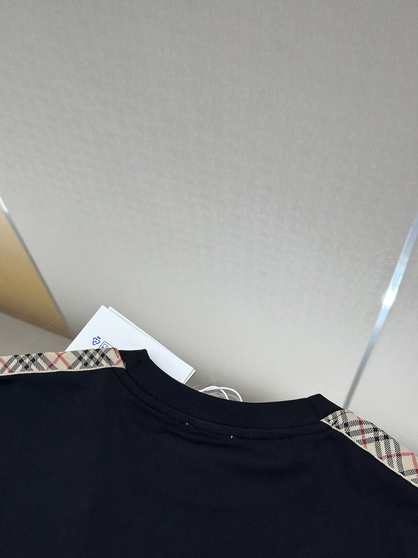 BURB* Check Trim Cotton T-shirt