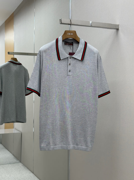 GUC* Lamé knit polo shirt