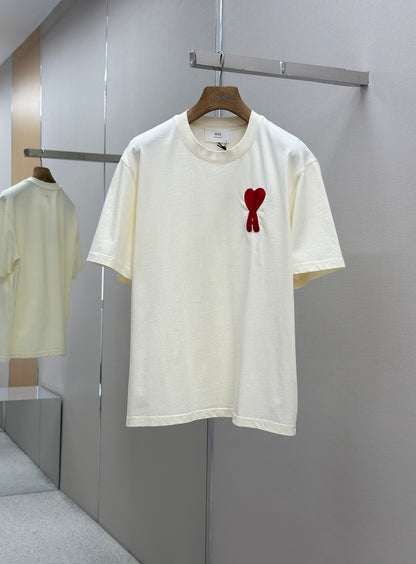 AM1 Beige Cotton  Patch T-Shirt
