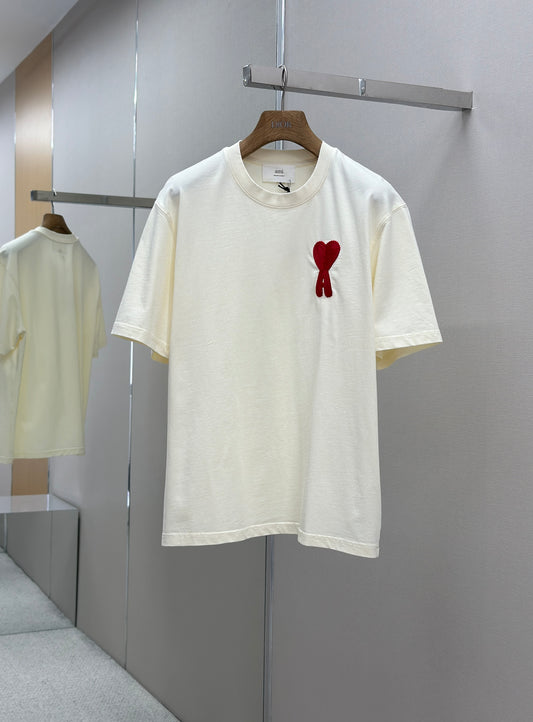 AM1 Beige Cotton  Patch T-Shirt