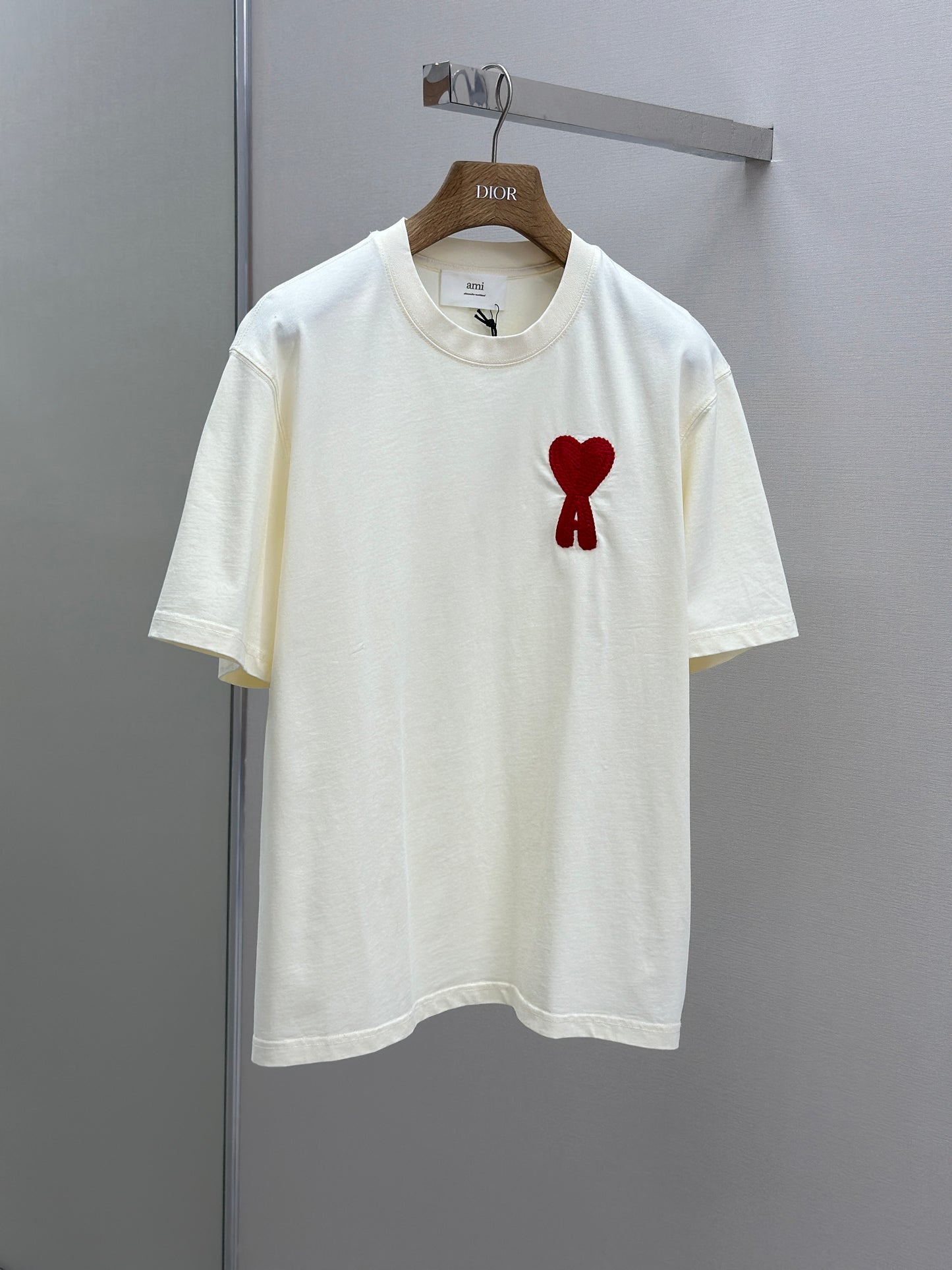 AM1 Beige Cotton  Patch T-Shirt