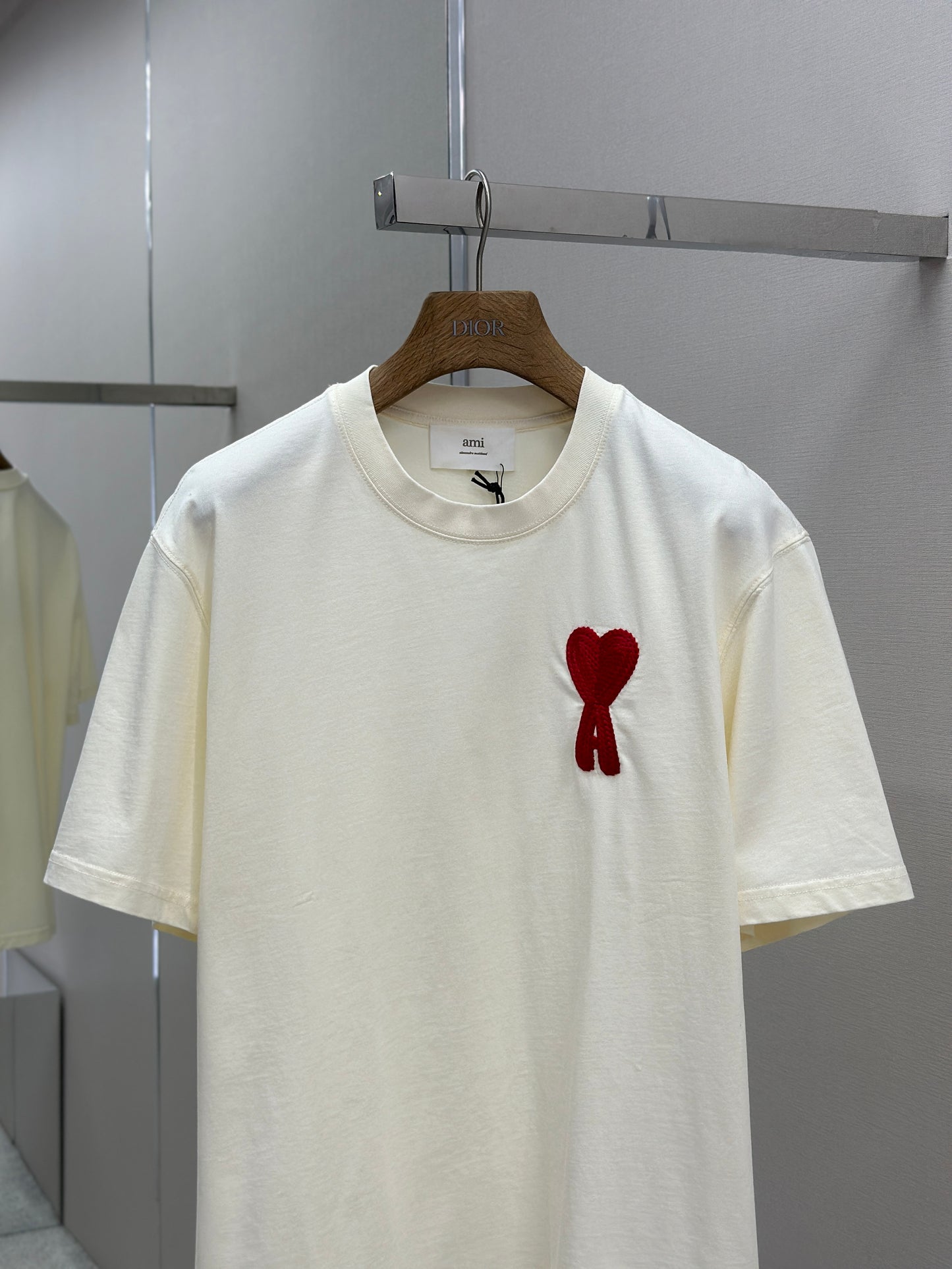 AM1 Beige Cotton  Patch T-Shirt