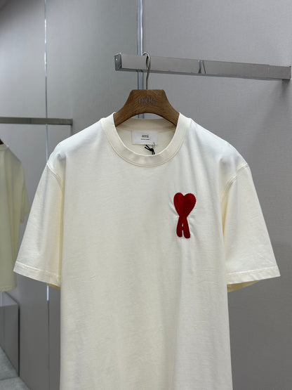 AM1 Beige Cotton  Patch T-Shirt