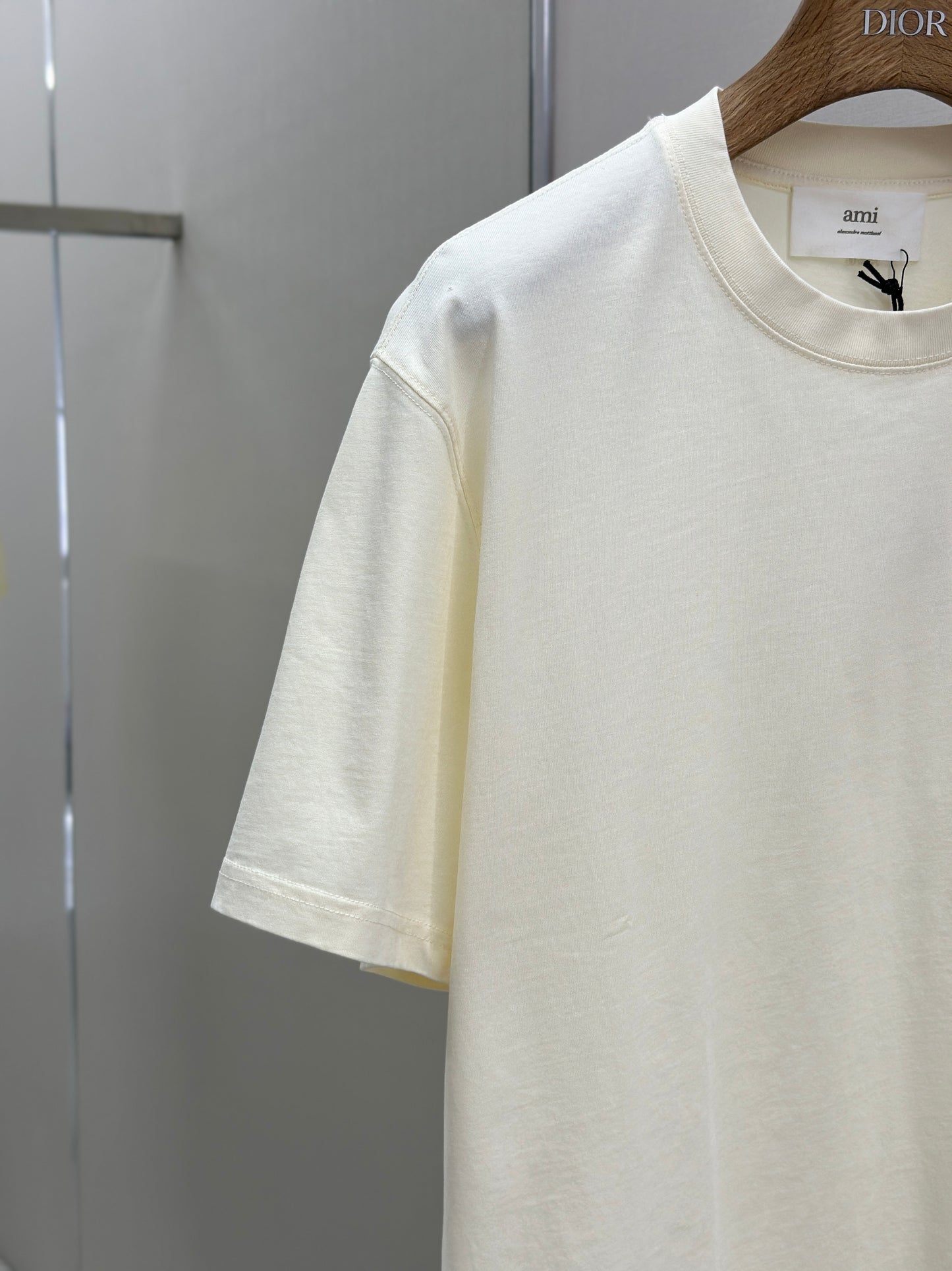 AM1 Beige Cotton  Patch T-Shirt