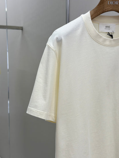 AM1 Beige Cotton  Patch T-Shirt