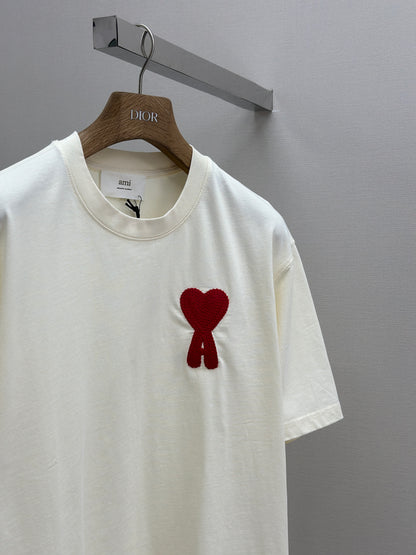 AM1 Beige Cotton  Patch T-Shirt