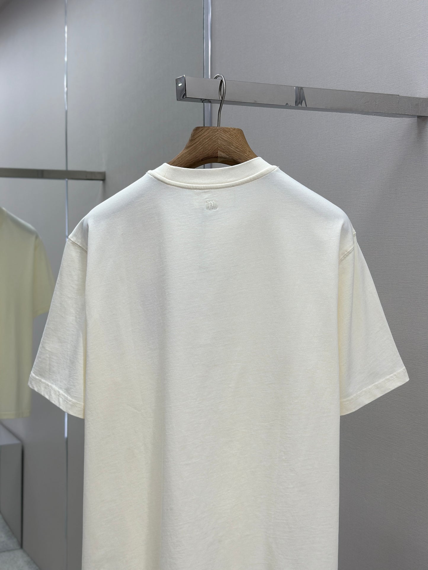AM1 Beige Cotton  Patch T-Shirt
