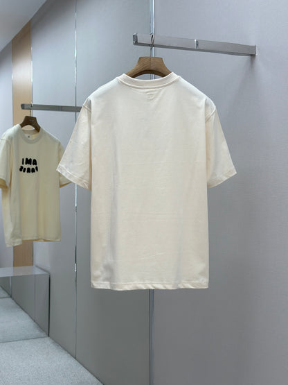 Am1 Paris Beige Cotton  Patch T-Shirt